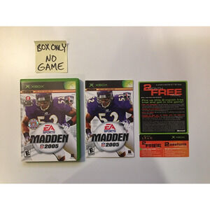 Madden NFL 2005 (Xbox, 2004) NFL Football - Box, Manual & Insert Only, No Game